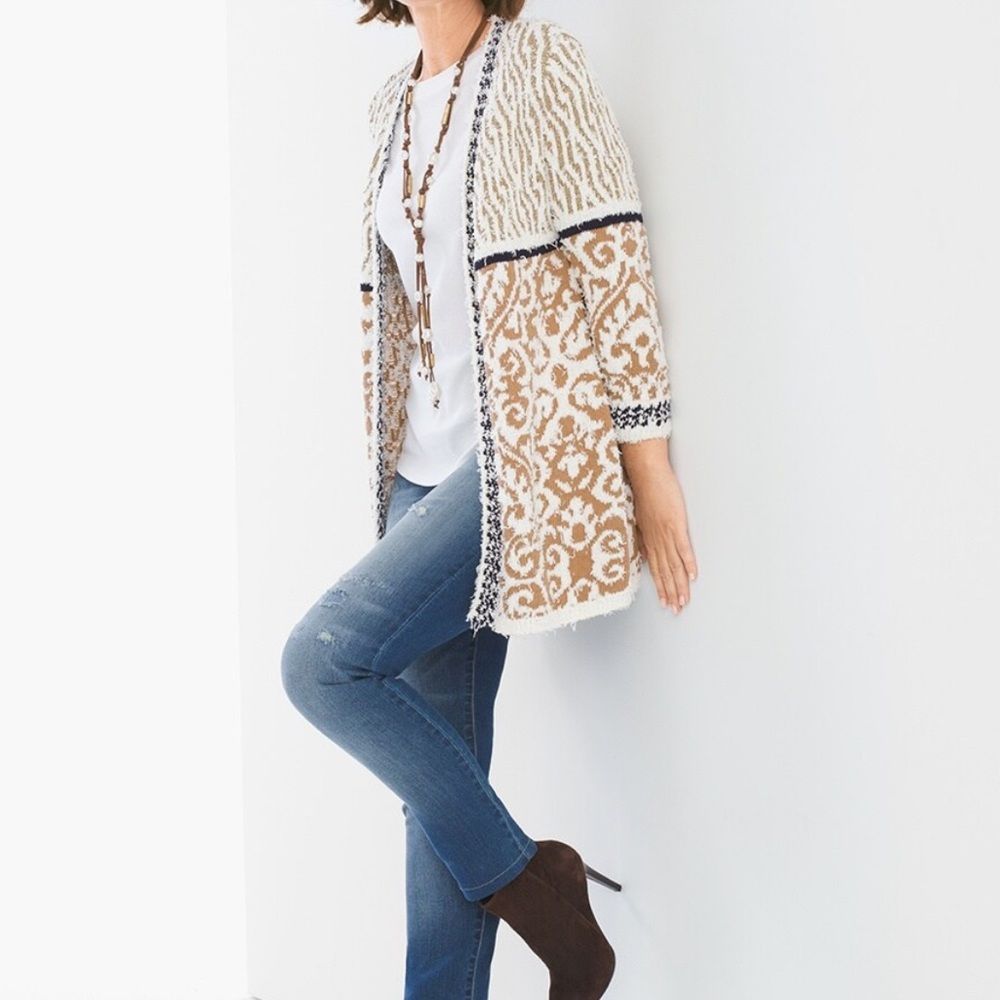 Chicos audrey cardigan natural combo size 1